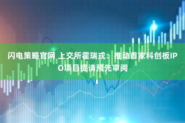 闪电策略官网 上交所霍瑞戎：推动首家科创板IPO项目提请预先审阅