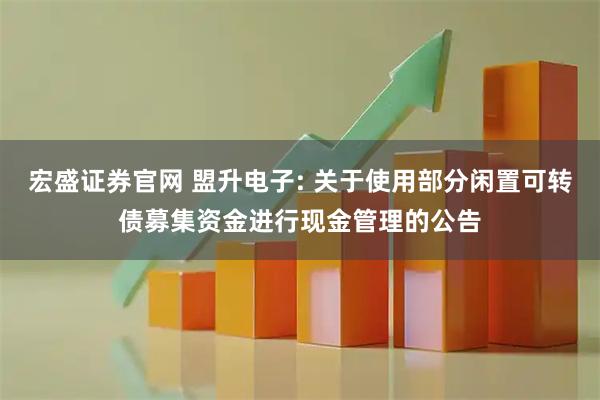 宏盛证券官网 盟升电子: 关于使用部分闲置可转债募集资金进行现金管理的公告