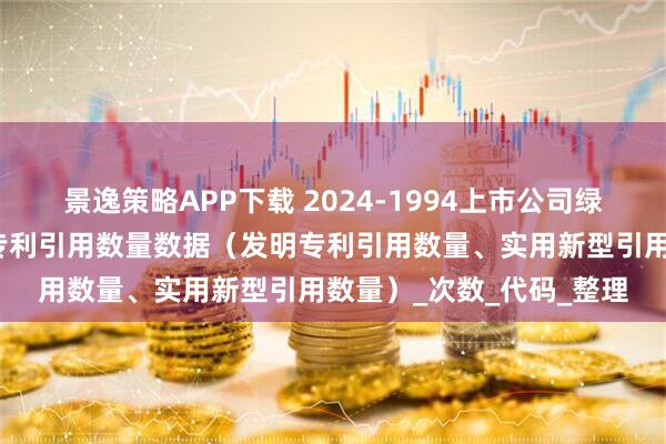 景逸策略APP下载 2024-1994上市公司绿色专利引用、企业绿色专利引用数量数据(发明专利引用数量、实用新型引用数量)_次数_代码_整理